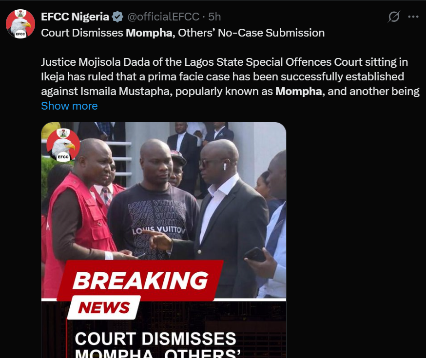 Court dismisses Mompha and others? no-case submission